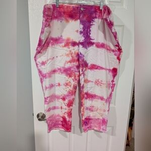 Vintage X American Custom Tie-Dye Print Vintage Capri in Size 24W